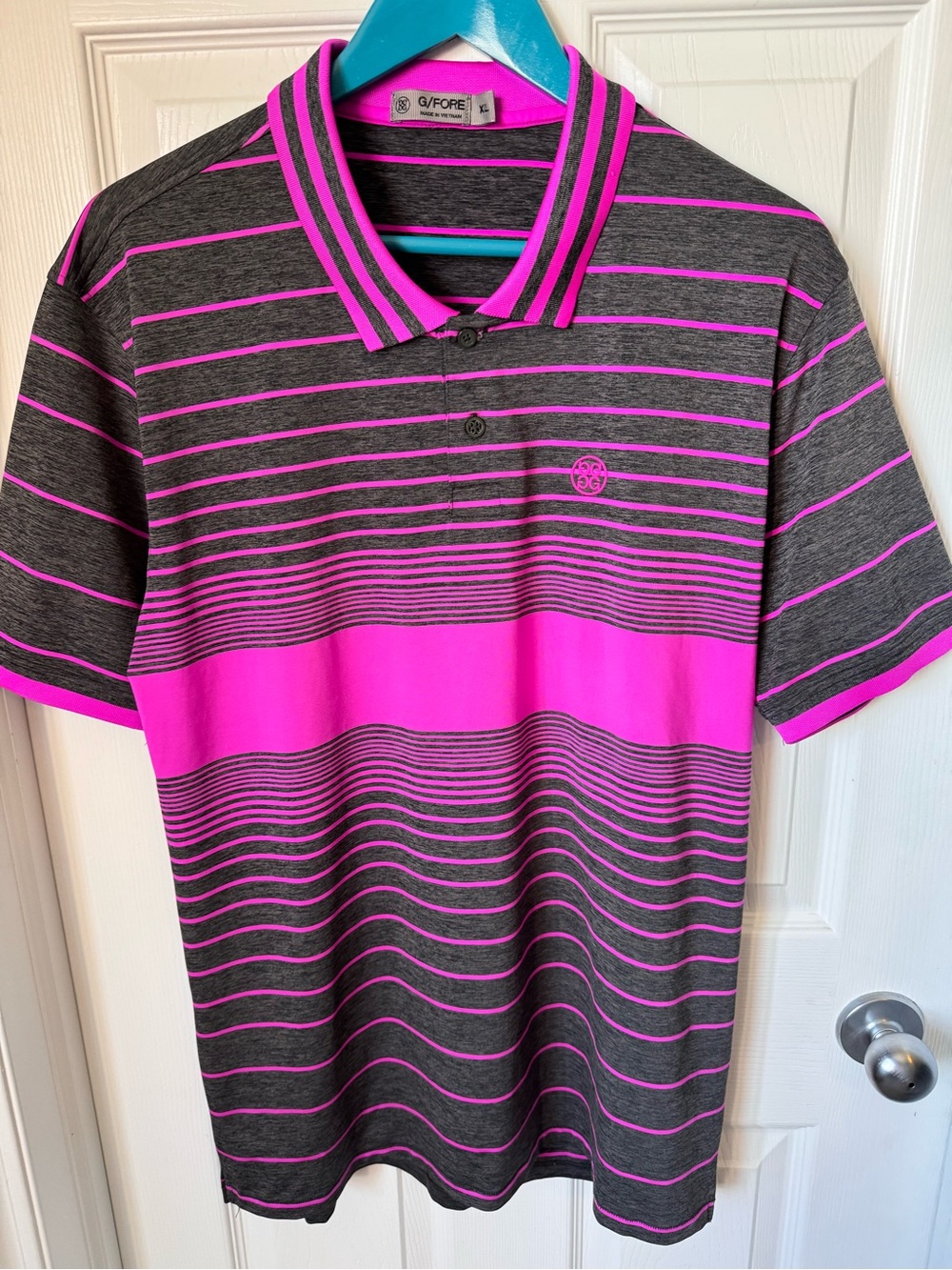 Mens G/Fore Performance Striped Golf Polo Size XL Like New